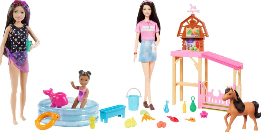 barbie pool and stable playsets