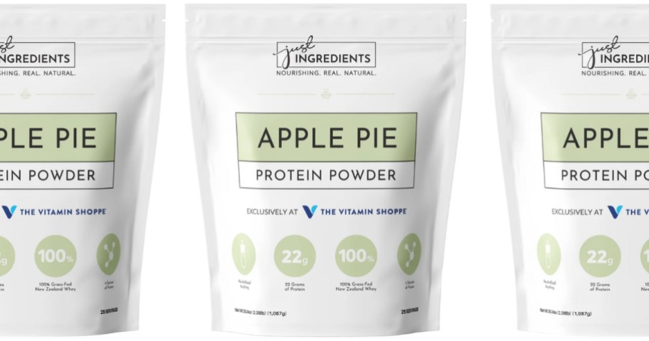 3 bags of Just Ingredients Apple Pie Protein Powder