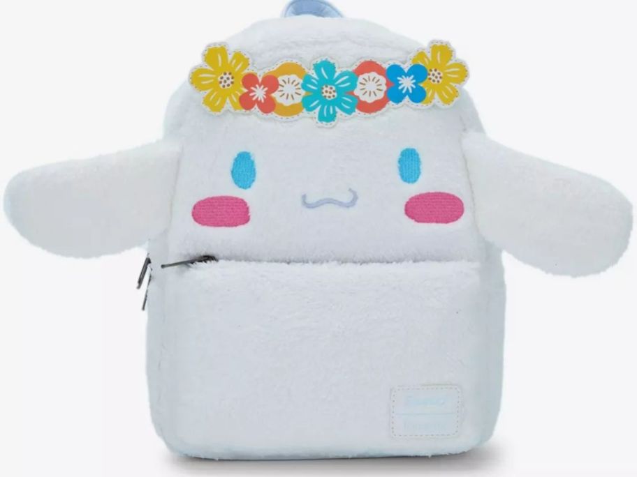 Loungefly Cinnamoroll Flower Crown Fuzzy Mini Backpack