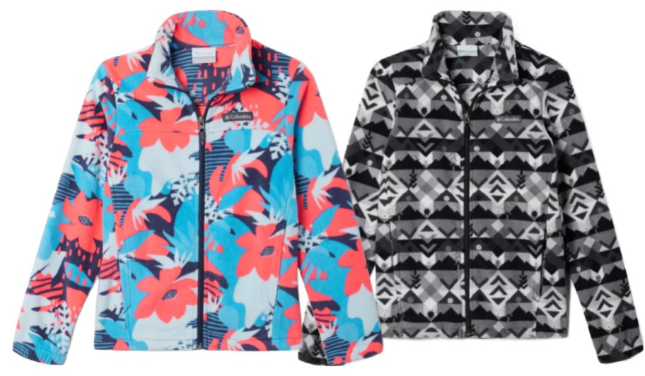 floral and geo print kids fleece