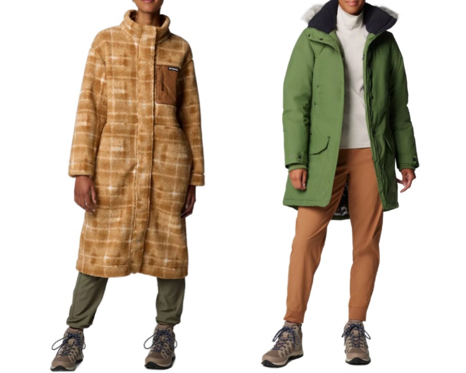 full length fleece jacket and cargo jacket