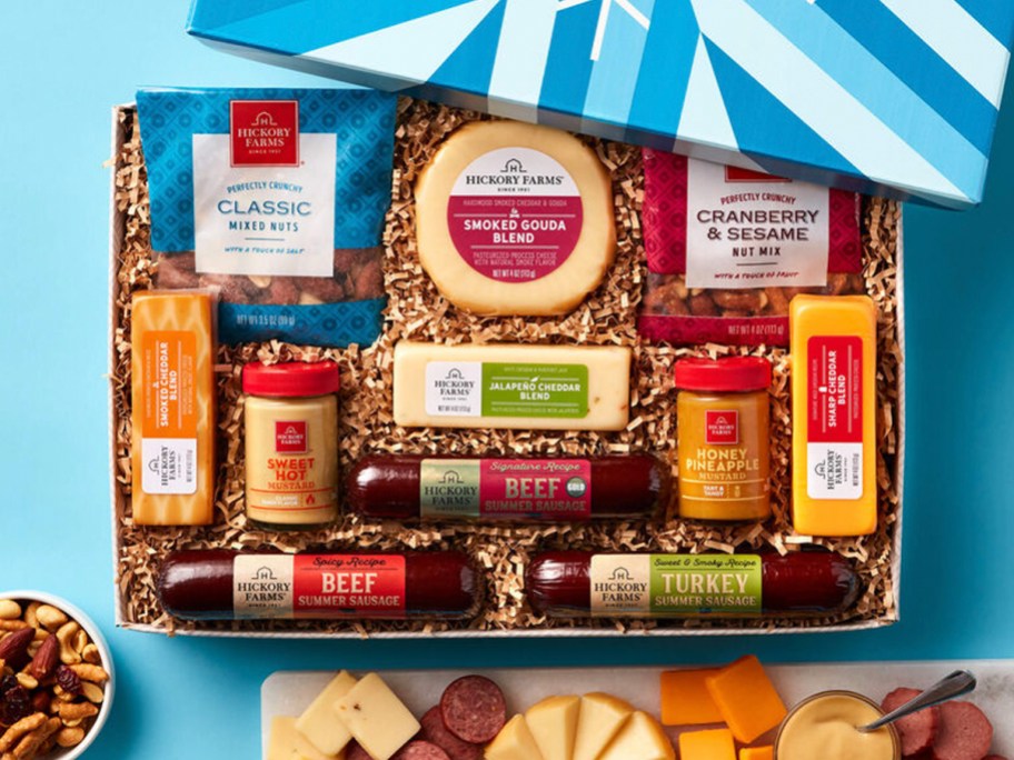 hickory farms sausage and cheese gift box