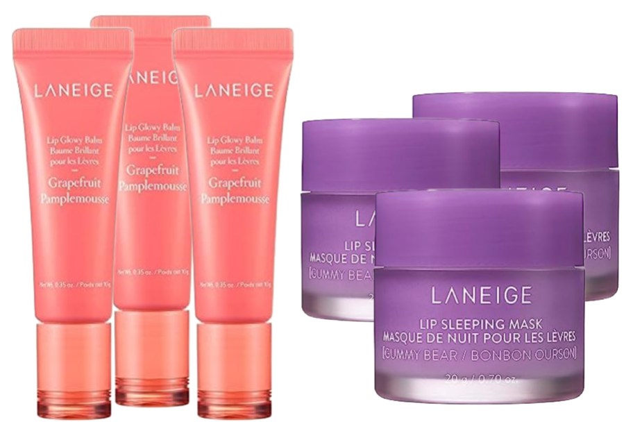 laneige lip glowy balms and sleeping masks