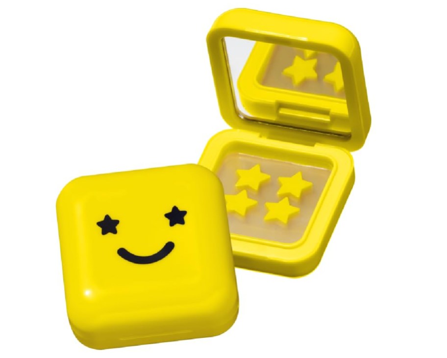 smiley face pimple patch holder with stickers