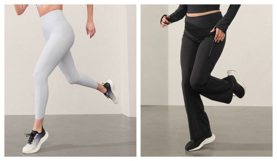 Athleta Pacesetter Ultra High Rise 7:8 Leggings and Rainier High Rise Cargo Leggings