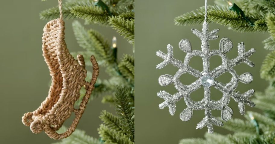 two Magnolia Ornaments on trees