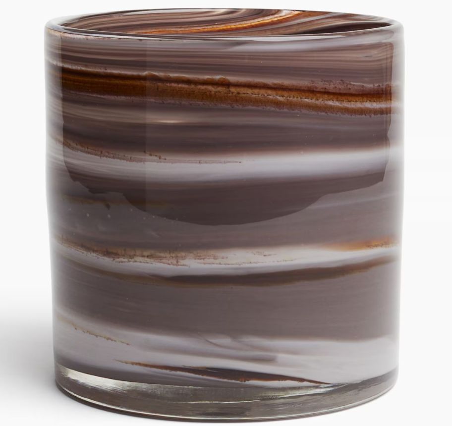 swirled glass candle holder