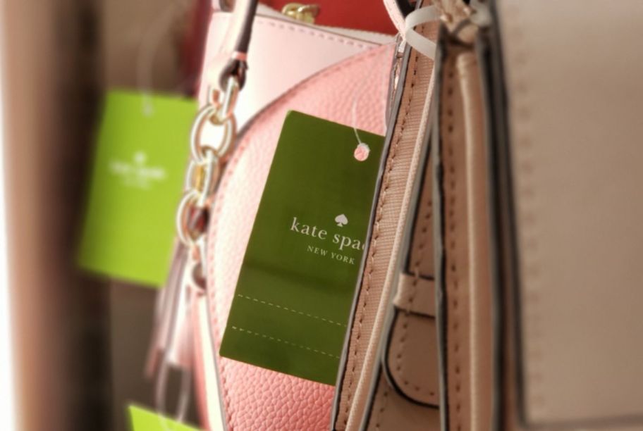 a close up of a kate spade tag