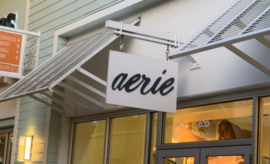 exterior shot of an Aerie store front