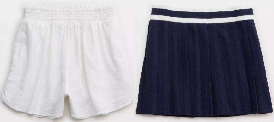 aerie shorts shown with aerie skirt