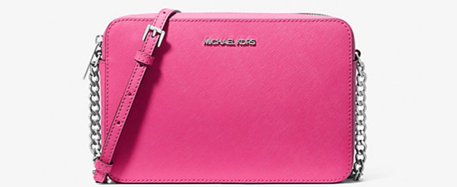 hot pink michael kors crossbody with chain strap 