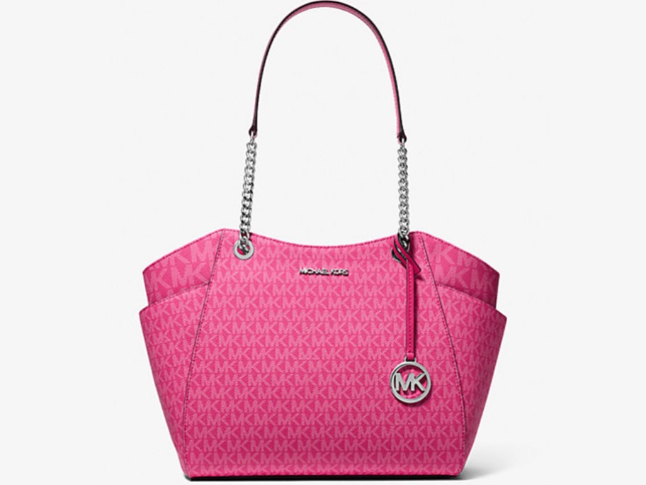 large pink michael kors tote