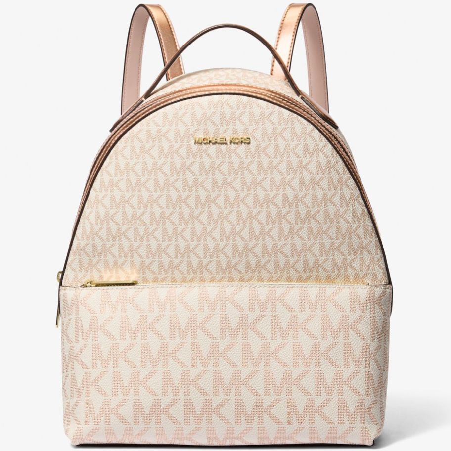 medium rose gold logo backpack