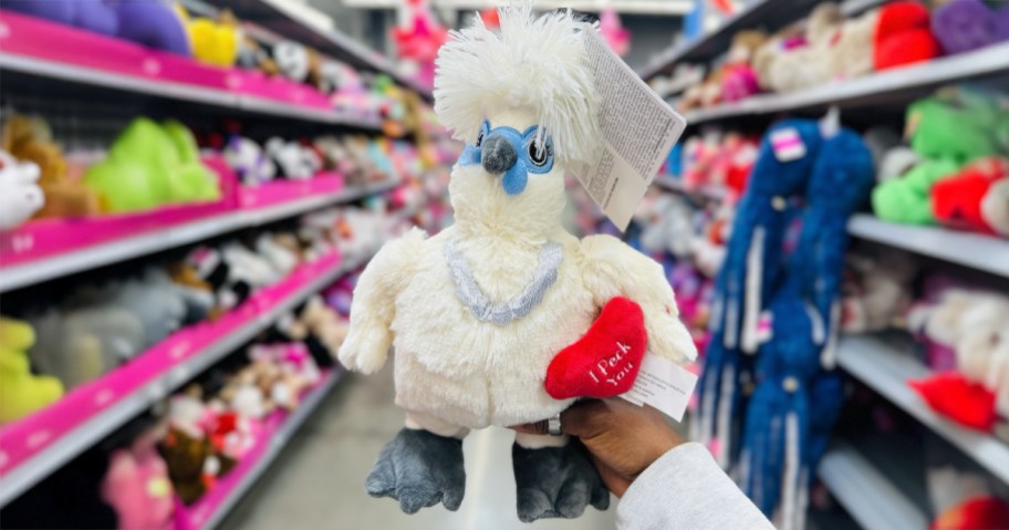 Way to Celebrate Valentine's Day Animated Lil Side Stepper Silkie Chicken Plush