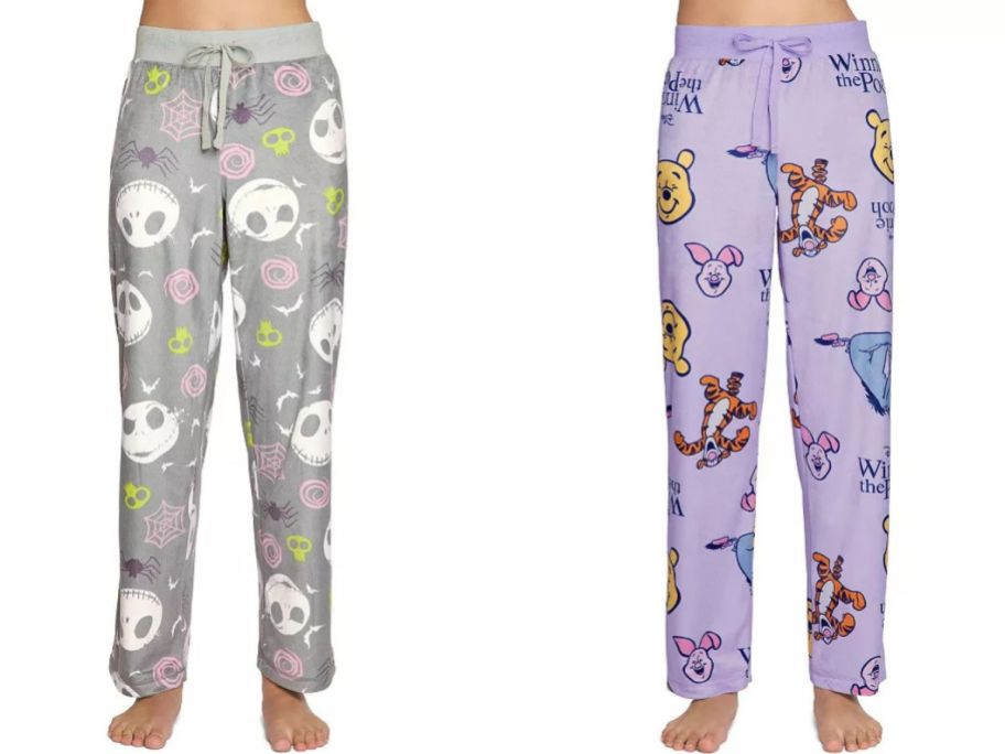 Stock images of Nightmare before christmas and Winie the Pooh pajama pants