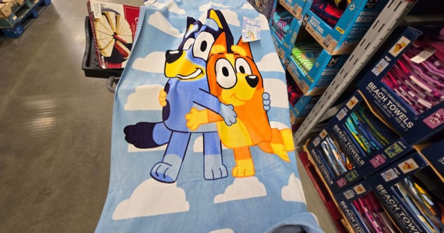 A Bluey and Bingo towel