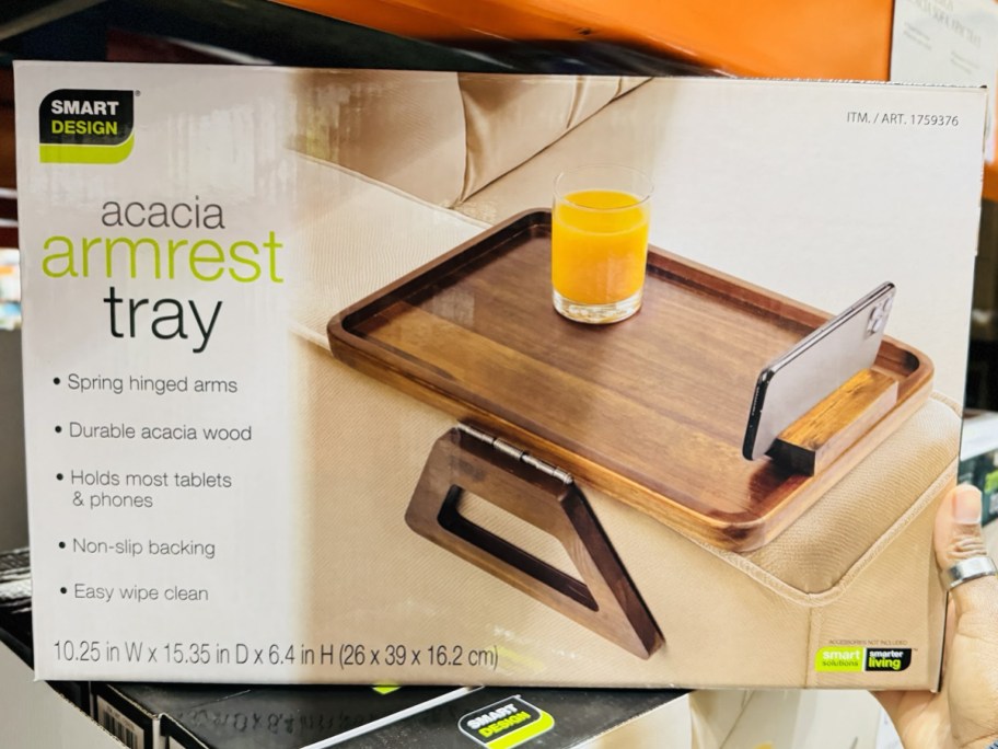 Smart Design Acacia Armrest Tray