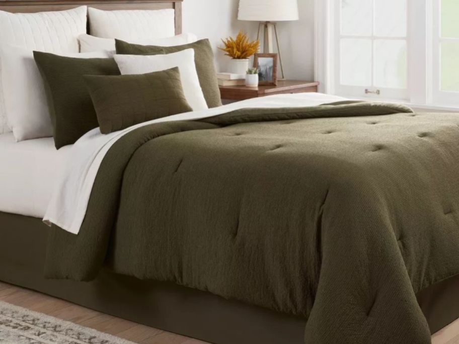 Threshold Micro Texture Comforter & Sheet 12-piece Bedding Set