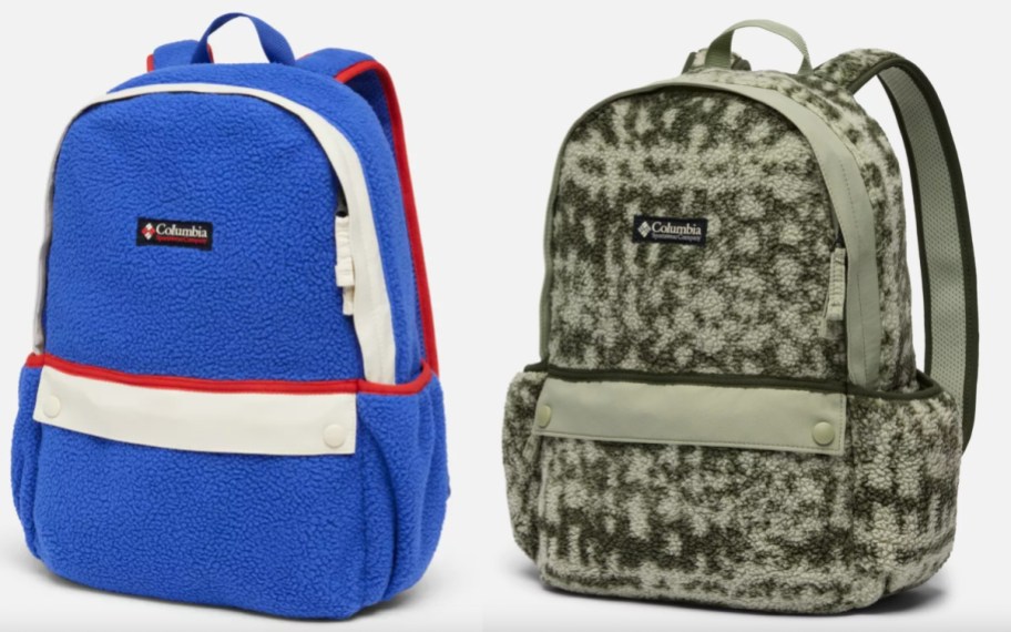 two fleece backpacks