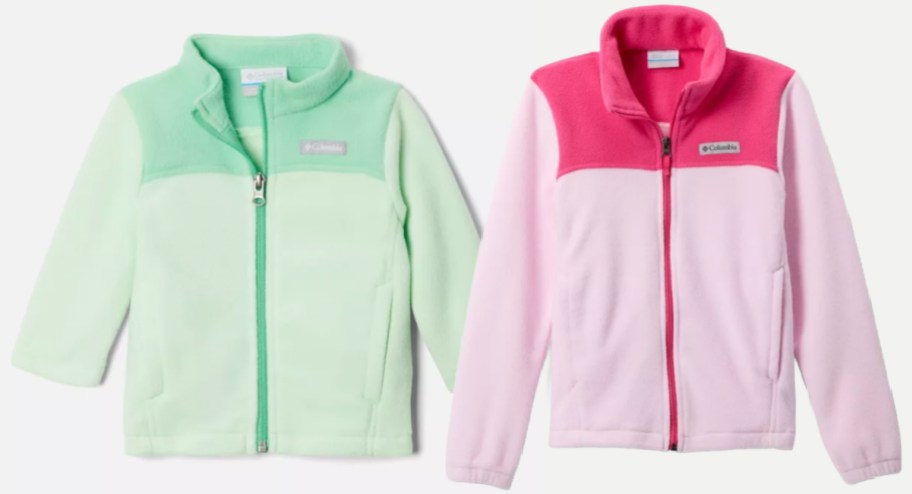 girls pink and green fleece