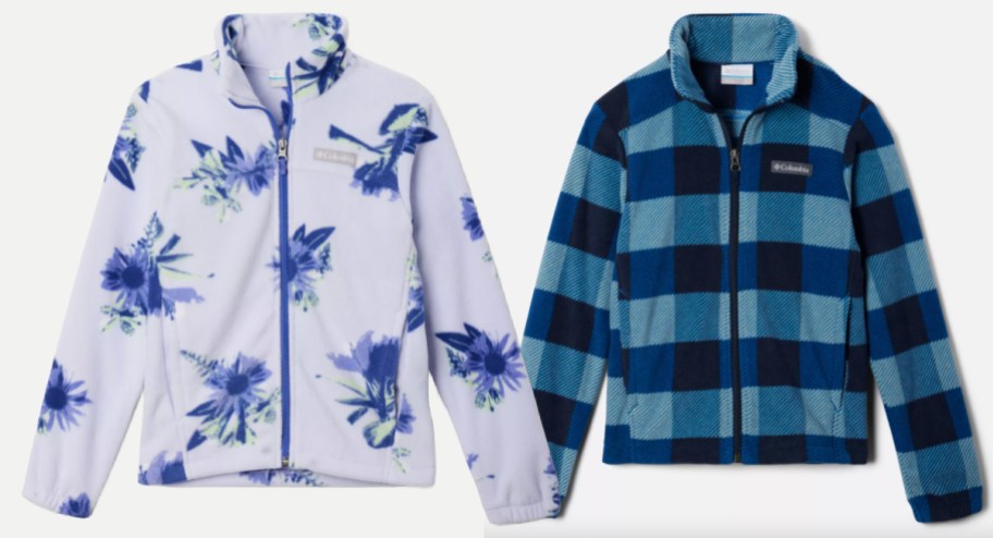 floral and checked fleece jackets