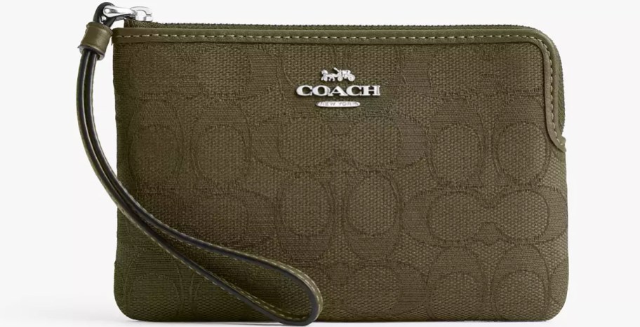 olive green coach wristlet