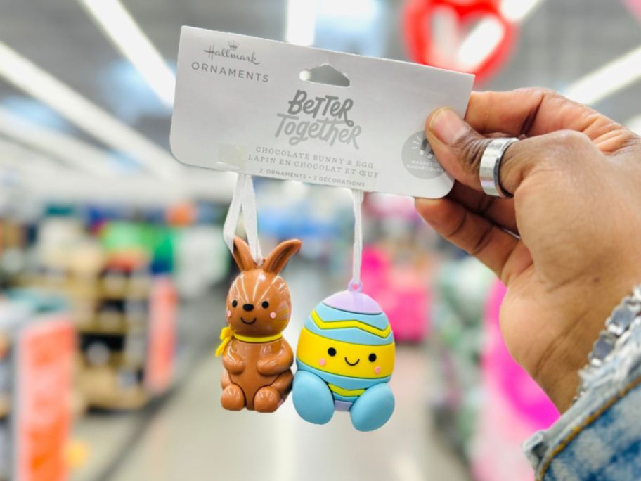 Hallmark Better Together Chocolate Bunny & Easter Egg Magnetic Ornament Duos in hand in store