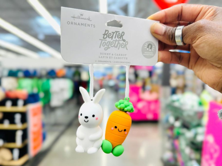 Hallmark Better Together Bunny & Carrot Magnetic Ornament Duos in hand in store