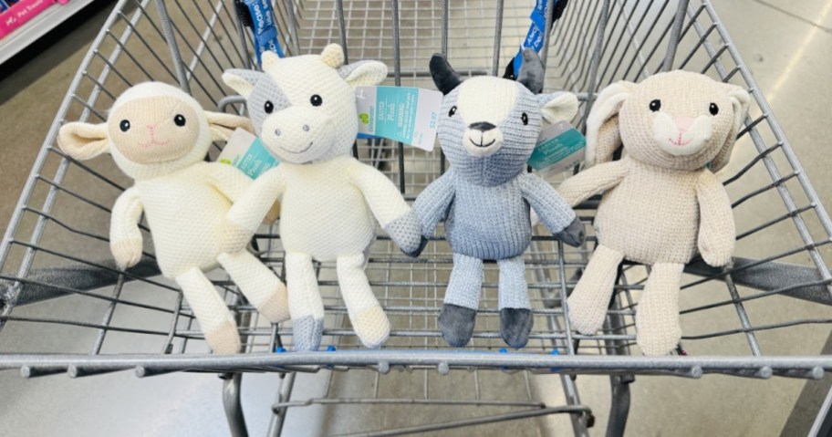 way to celebrate knit easter plush toys in walmart cart