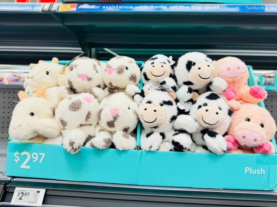 Easter Farm Animal Plush on shelf in store