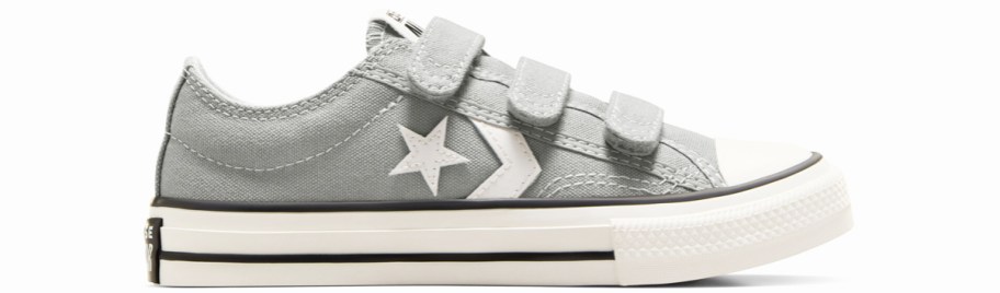 grey sneaker with velcro straps