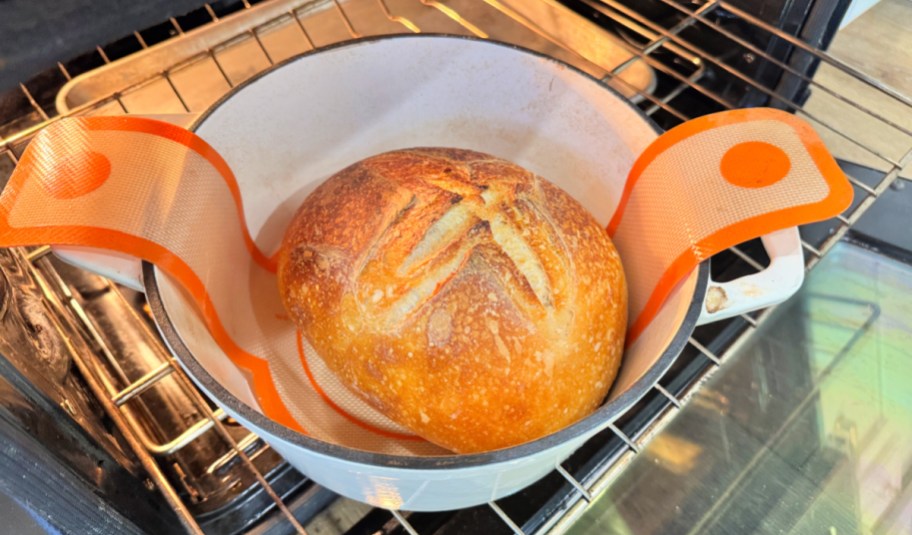 sourdough bread in a dutch oven