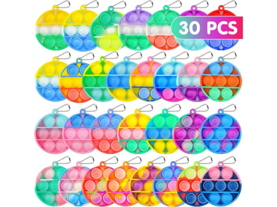 Fidget Circle Keychains 30-Pack stock image