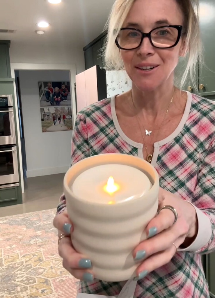 Collin holding flameless candle 