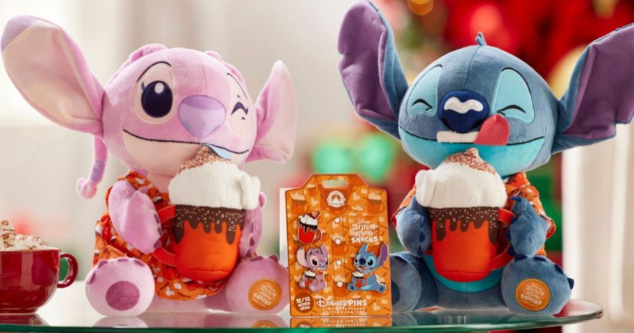 Stitch Attacks Angel and Stitch with Hot Chocolate Plush