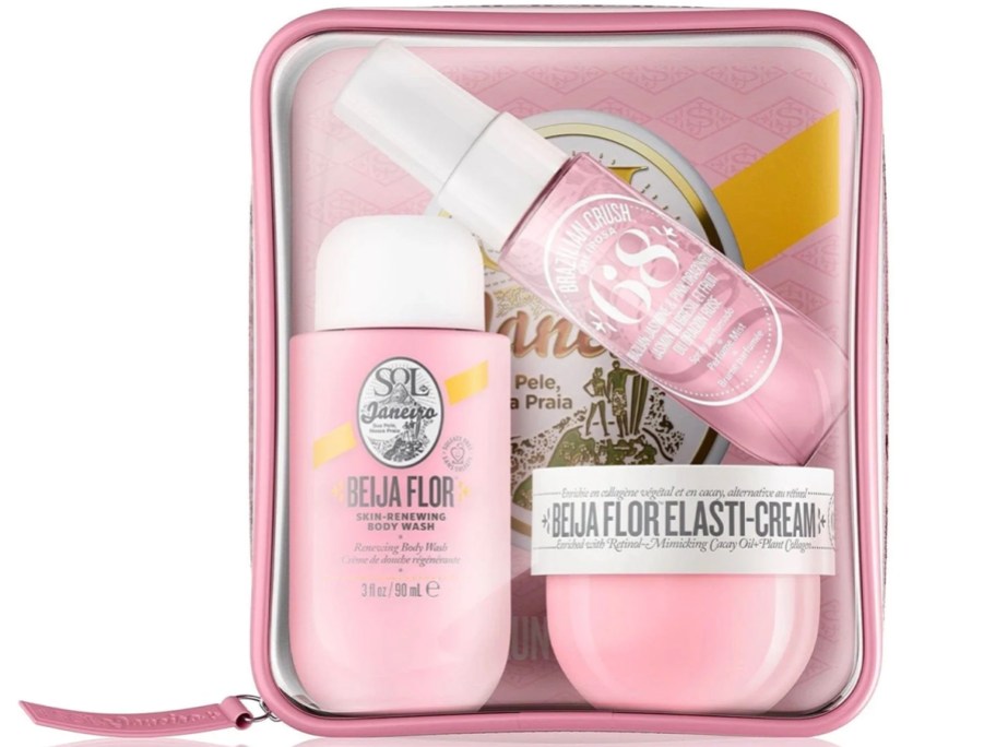 pink sol de janiero jet set pack in case 