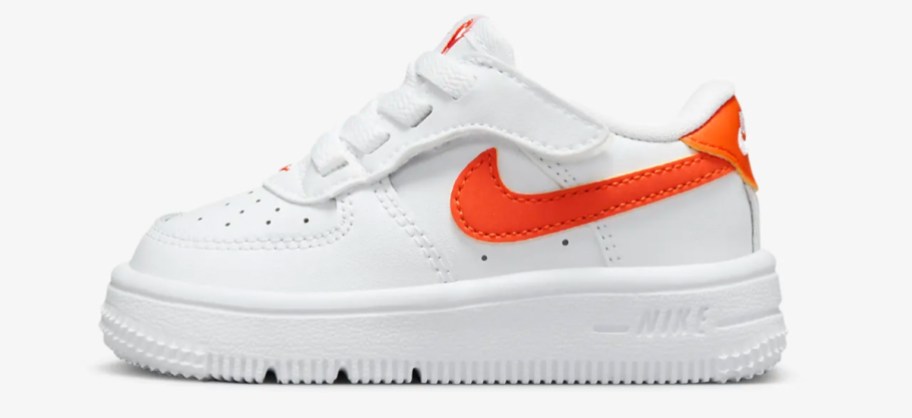 orange and white baby air force 1 shoes