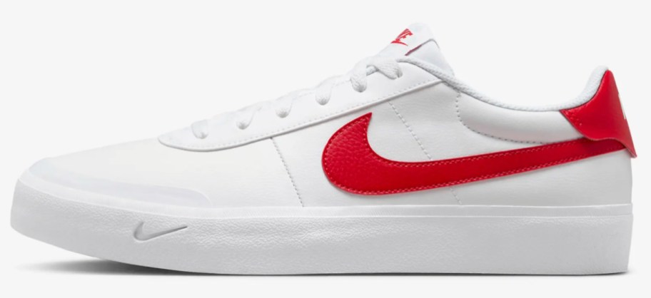 white and red nikes