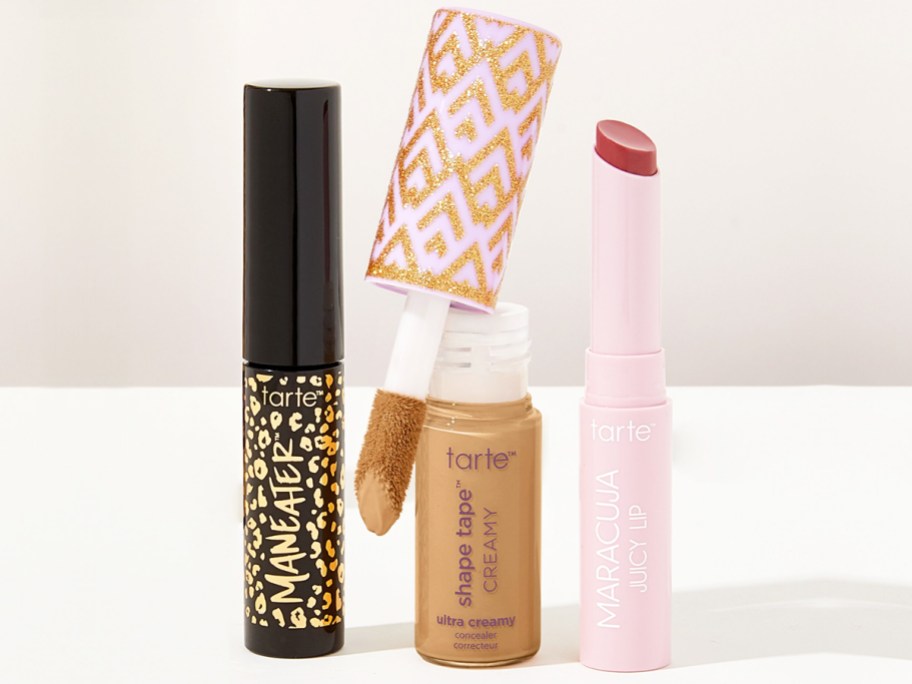 mini tubes of tarte mascara, concealer, and lipstick