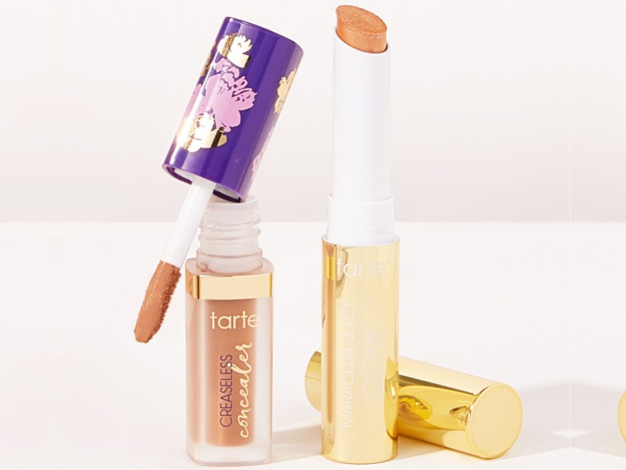 opened mini tubes of tarte concealer and glow stick