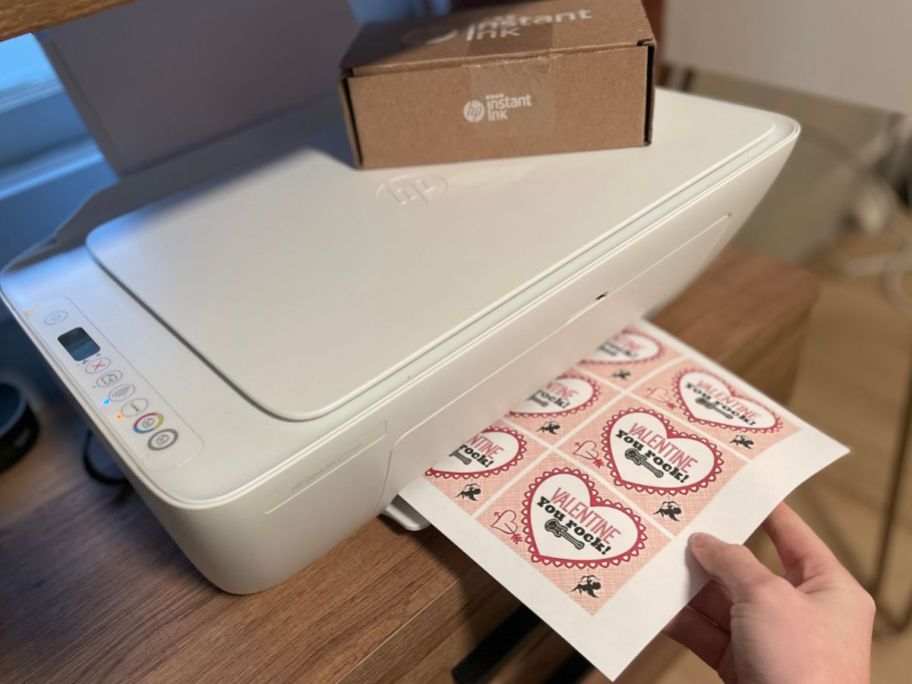 Valentines printing in an HP printer