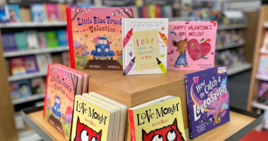 books on wooden display shelf