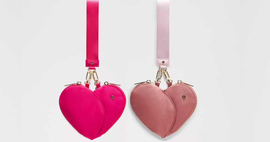 lululemon Heart Wrislets in pink colors