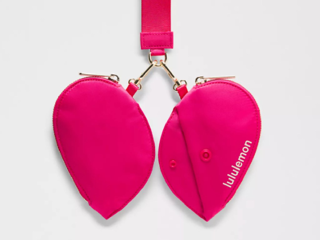 Lululemon Heart Shape Wristlet in bright pink