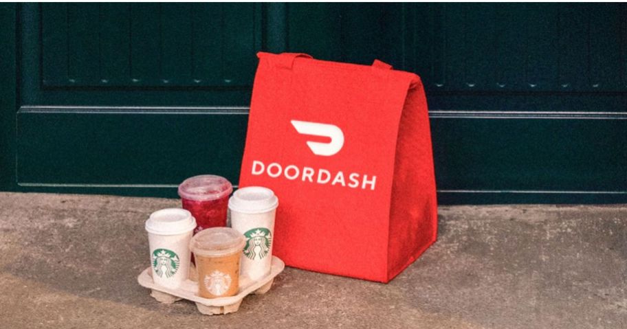 Doordash delivery <a href='https://tootightdu.com/product/premium-wig-storage-bag-pillowcases' target='_blank' rel='follow'>bag</a> and Starbucks Coffee drinks on doorstep” width=”912″ height=”479″></p>
<p>With DoorDash, you can access more than 310,000 menus across 4,000+ cities and have everything from comfort food to sushi brought right to you! Even better, <span>ordering via the DoorDash app (via <a href=