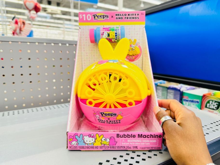 Peeps X Hello Kitty & Friends Bubble Machine on shelf in store