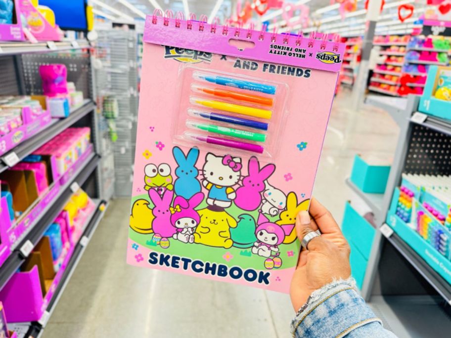 Peeps X Hello Kitty & Friends Sketchbook in hand in store