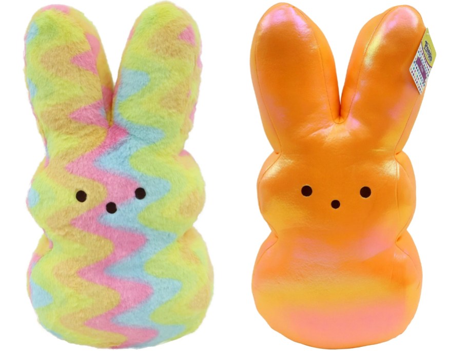 rainbow and orange peeps plush toys 