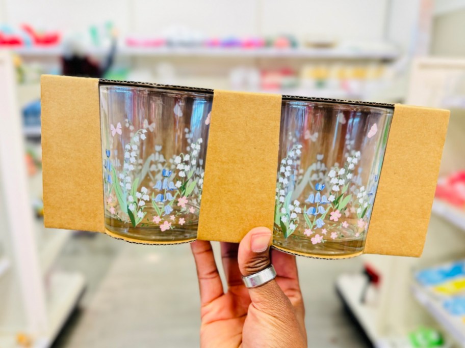 Floral Drinking Glass 2-Piece Set