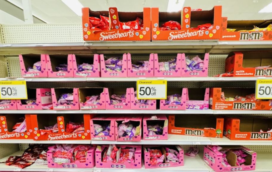 valentines candy aisle clearance